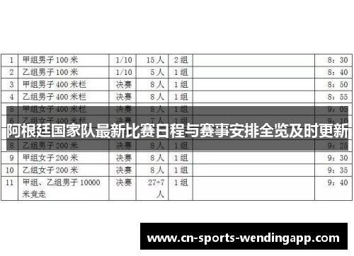 阿根廷国家队最新比赛日程与赛事安排全览及时更新